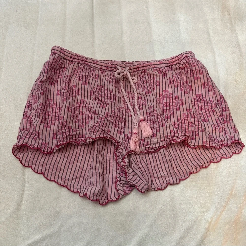 Anthropologie Ella Scalloped Blouse Pajama Top and Pants Set Size Small 51732